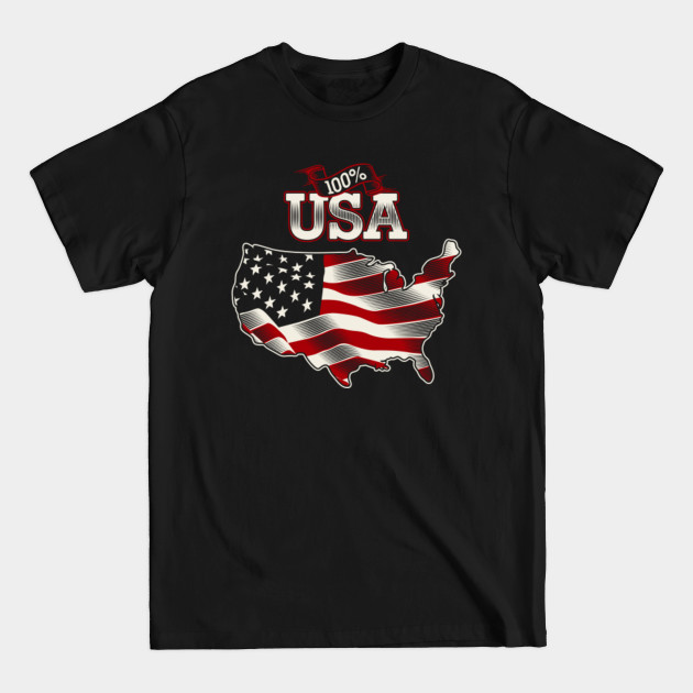 Disover American Flag - Black - American Flag - T-Shirt