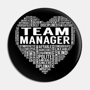 Team Manager Heart Pin