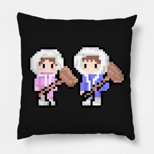 Pixel Ice Climbers Center Design (no font) Pillow