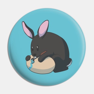 Egg painting black Easter bunny Pin