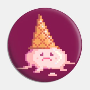 Sad Ice Cream Cone Pixel Art Pin