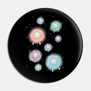 Children's Illustration Sheep in Galaxy Space - Colour Variant 1 Pin