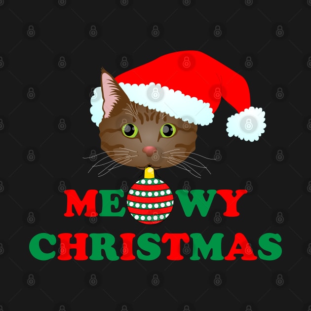 Meowy Christmas 2: Brown Tabby (Red and Green) by ziafrazier