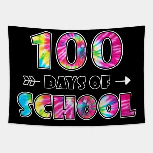 Happy 100 Days Of School Cute Tie Dye Student Teacher Tapestry