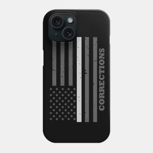 Corrections Officer Gift - Thin Silver Line Flag - Prison Officer Phone Case