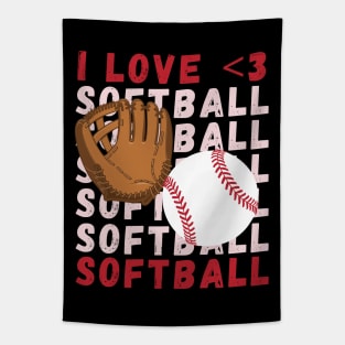 I love Softball My Favorite Softball Player Calls Me Mom Gift for Softball Tapestry