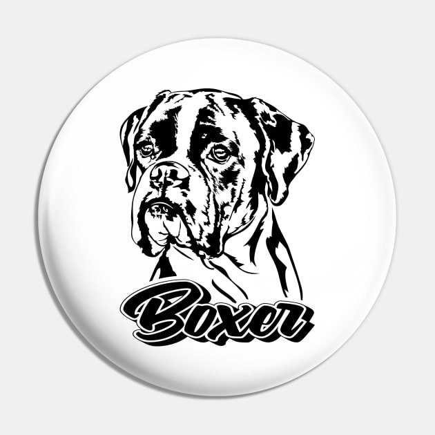 Funny German Boxer Dog Pin by wilsigns
