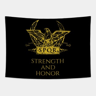 Strength And Honor! Ancient Rome SPQR Legionary Eagle Standard Tapestry