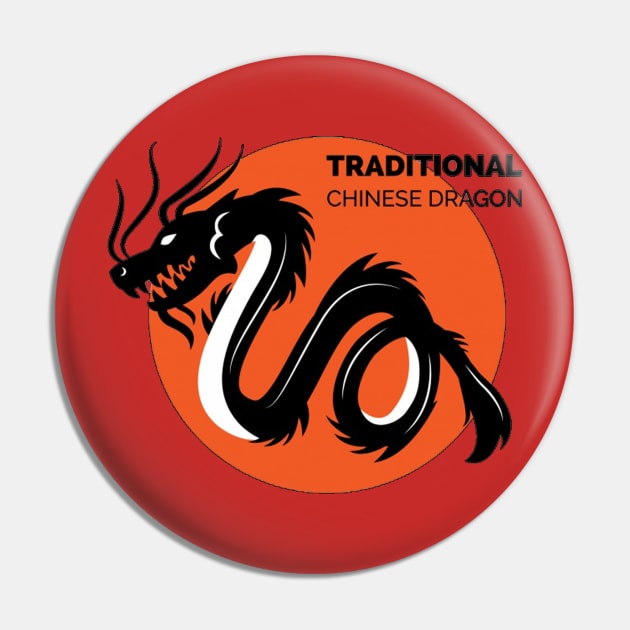 Traditional Chinese Dragon Pin by Kenny Studio