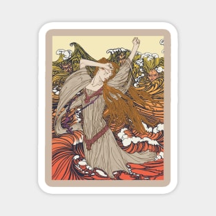 Pre-Raphaelite girl 3 (Orange) Magnet