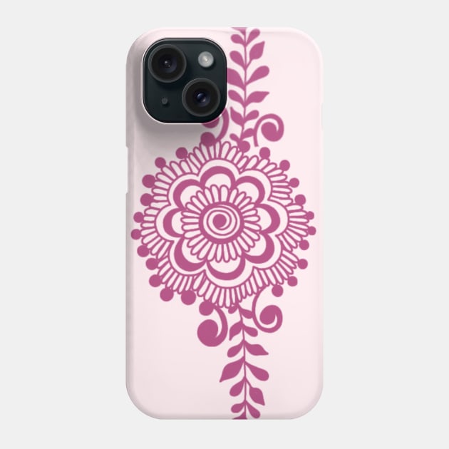 Pink Henna Tattoo - Pink Mehendi Motifs Phone Case by Tilila