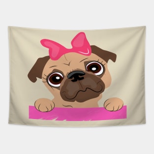 Pug  valentines Tapestry