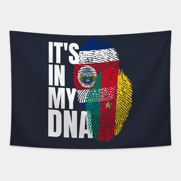 Costa Rican And Cameroon Mix DNA Heritage Flag Gift Tapestry by Just Rep It!!