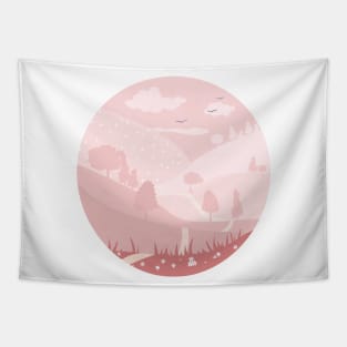 Over the Pink HIlls Tapestry