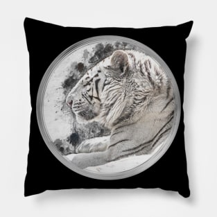 White Tiger Wild Animal Safari Africa Jungle Feline World Nature Earth Pillow