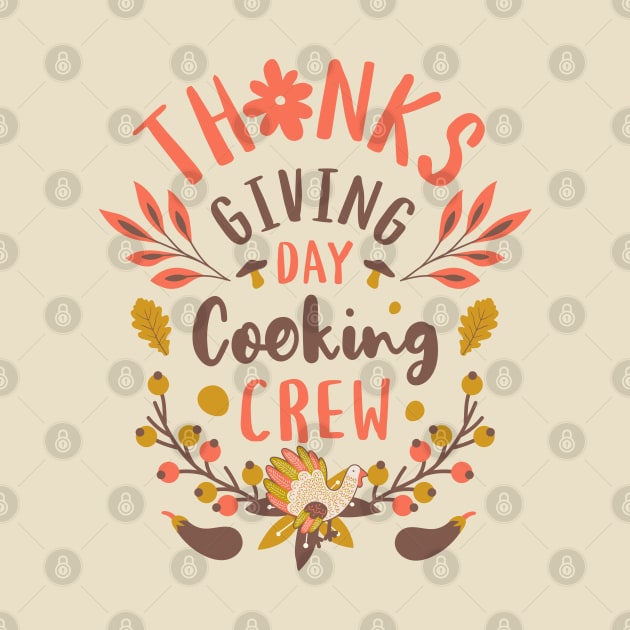 Thanksgiving Day Cooking Crew Rustic Turkey Harvest Veggies by Contentarama