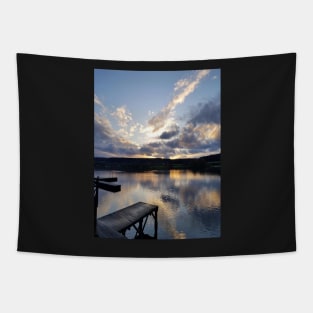Photo Sunset with Pontoons Tapestry