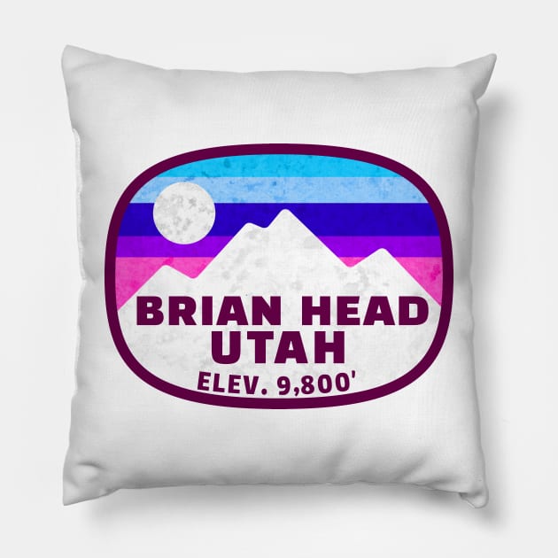 Ski Brian Head Utah Skiing Winter Sports Snowboarding Pillow by TravelTime