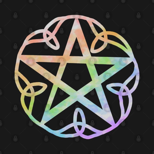 Rainbow pentacle with triquetras by Becky-Marie