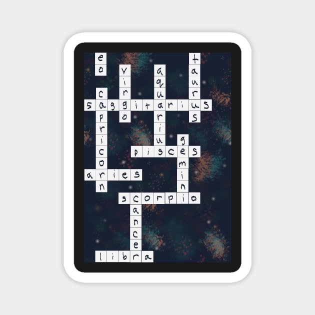 Astrology Crossword Magnet by LochNestFarm