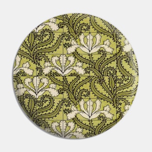 Emboss and texture with a floral appearance in varied green Pin