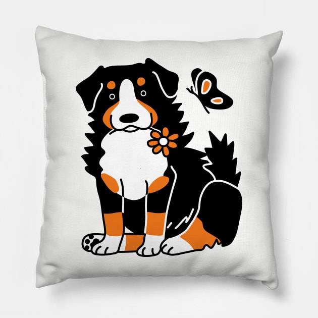 Bernese Mountain Dog Pillow by Wlaurence