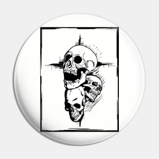 Skull Cross on White Pin