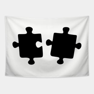 Puzzled - Classic Black & White Puzzles Tapestry