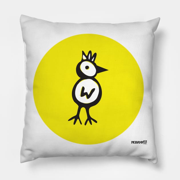 Yellow Pollo Pillow by Pigbanko