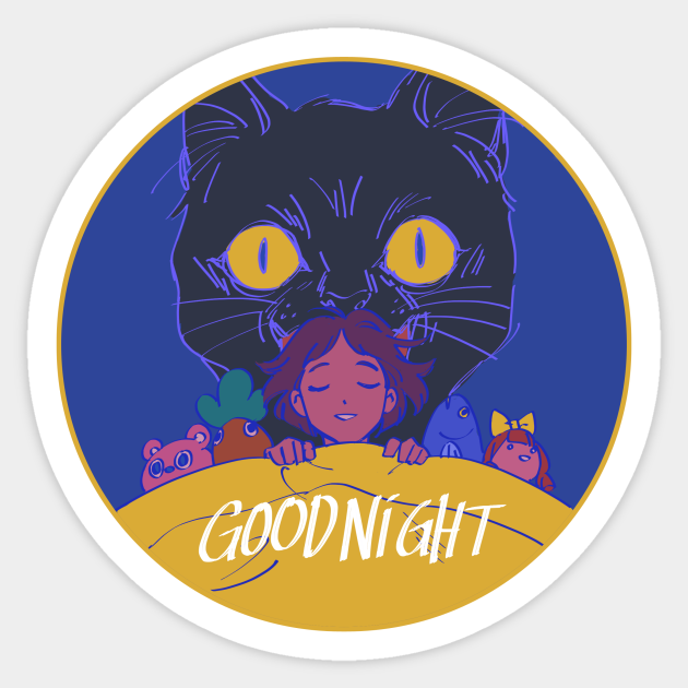 Good Night! - Cat - Sticker | TeePublic UK