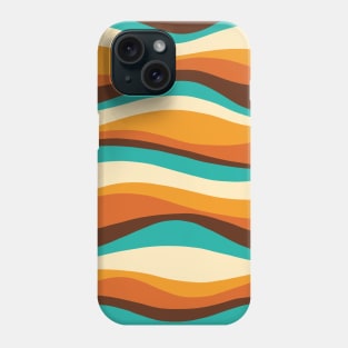 Retro Wavy Lines Teal, Orange, Chocolate Phone Case