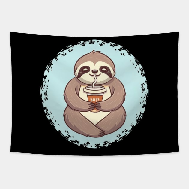 A happy-go-lucky sloth with a content smile Tapestry by designe stor 