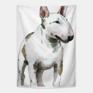 Miniature Bull Terrier Watercolor - Dog Lovers Tapestry