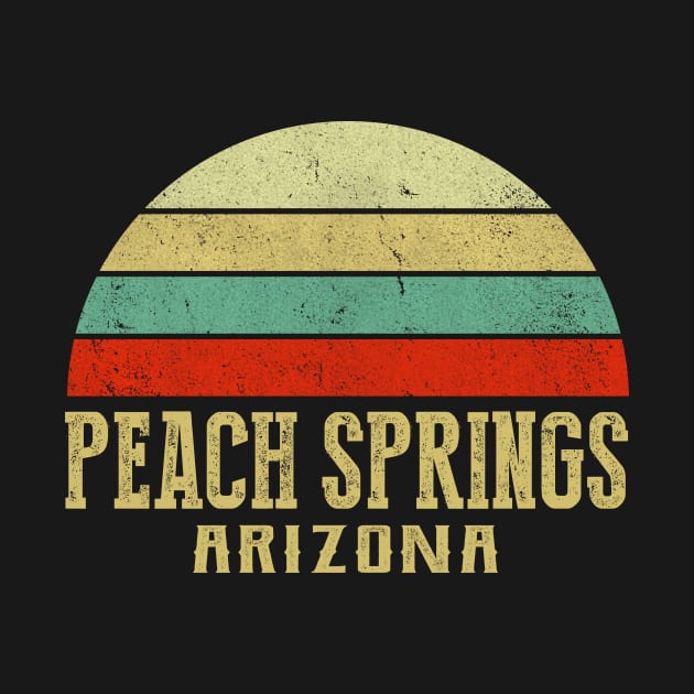 Peach Springs Arizona Vintage Retro Sunset by Curry G