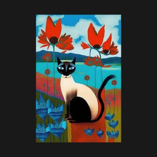 Abstract Landscape of Siamese Cat T-Shirt