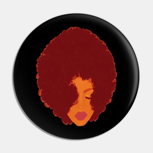 Stylish Woman with Beautiful Big Fluffy Afro (Black Background) Pin