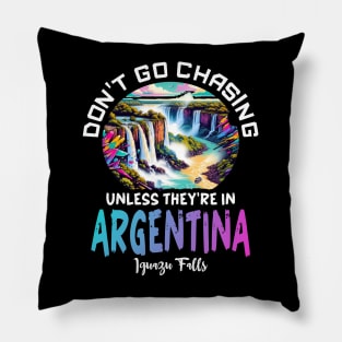 Funny Argentina Iguazu Falls Waterfall Pun Psychedelic Art Pillow