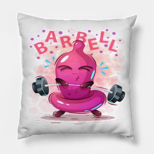 bar bell with funny characters Pillow