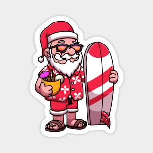 Santa On Vacation Magnet