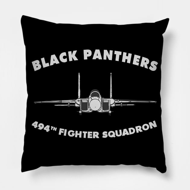 494th Fighter Squadron Black Panthers USAF F15 Pillow by DesignedForFlight