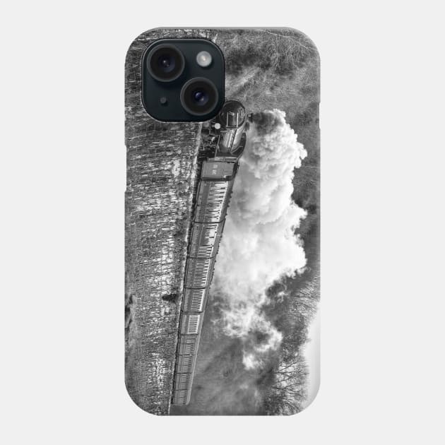 LNER B1 Mayflower - Black and White Phone Case by SteveHClark