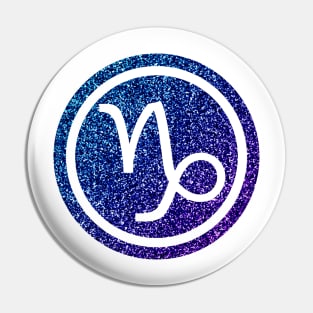 Blue Purple Glitter Zodiac - Capricorn Pin