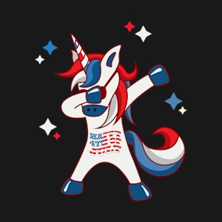 USA Independence Day 4th of July Cute Dancing Unicorn Design Gift Idea T-Shirt