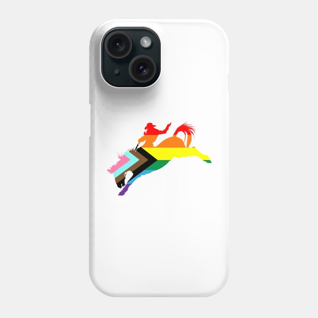 Bronco Rider 1: Queer Pride Flag Phone Case by ziafrazier