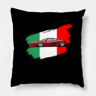 Classic Italy Flag Italia Motorsport Testarossa Car Pillow