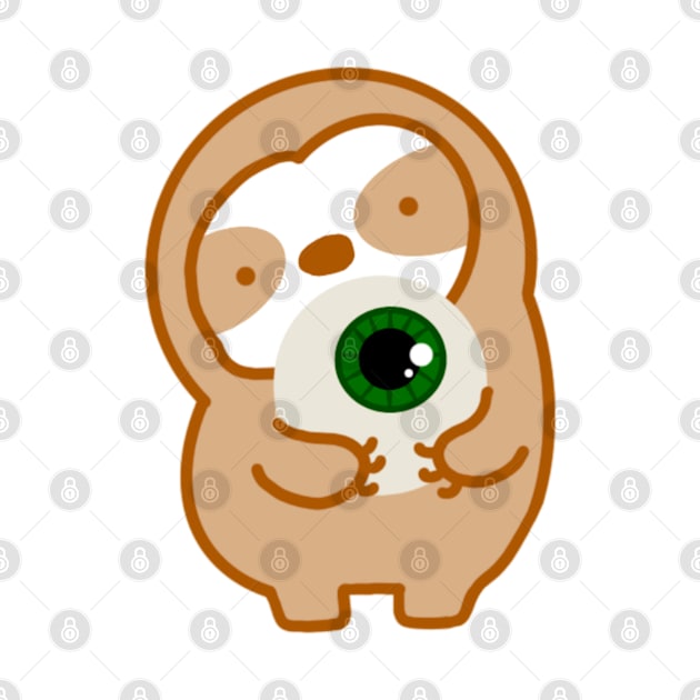 Cute Halloween Green Eyeball Sloth by theslothinme