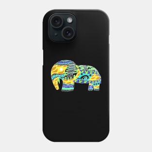 mexican golden totonac elephant in ecopop pattern arts Phone Case