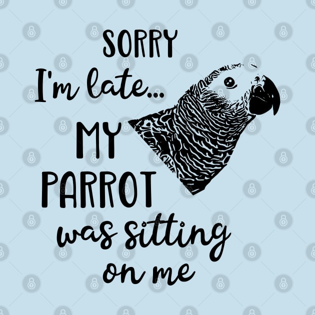 my parrot was sitting on me african grey by FandomizedRose