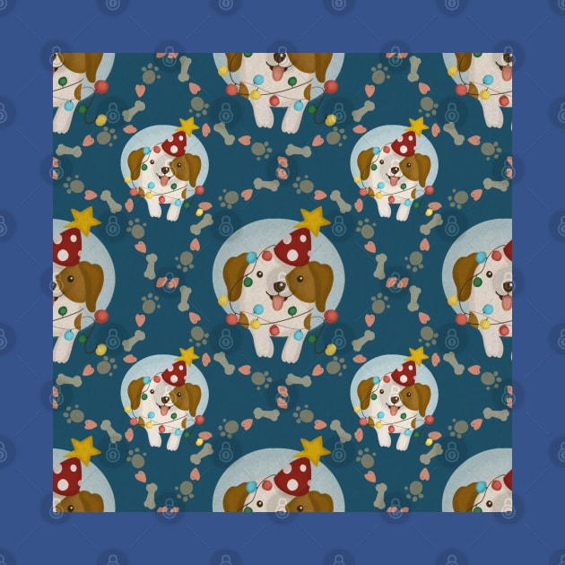 Puppy Dog Wreath Christmas Pattern by i am Cuta