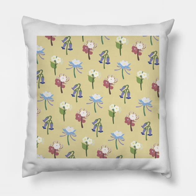 Liyue Flowers Print (Beige) Pillow by casserolestan